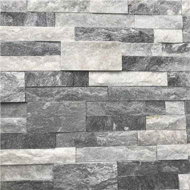 ألواح حائط حجرية ليدجر حقيقية باللون الأبيض والرمادي الكوارتزيت JRF-050